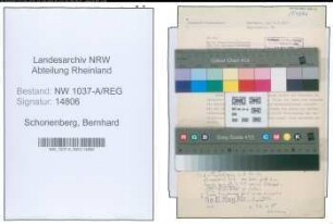 Entnazifizierung Bernhard Schonenberg , geb. 00.00.0000 ()