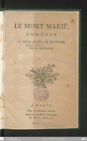 Le Mort marié : comédie en deux actes, et en prose