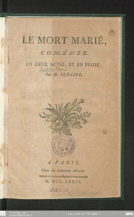 Le Mort marié : comédie en deux actes, et en prose