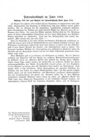 Patrouillenkämpfe im Jahre 1916