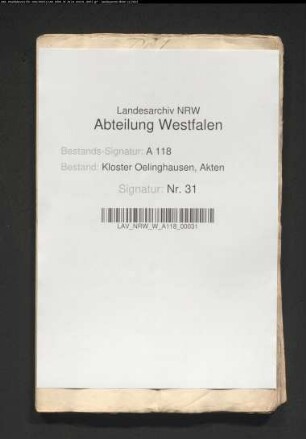 Lehnsqualität des Hauses Höllinghofen (Lehnsabhängigkeit von St. Patrocli zu Soest).