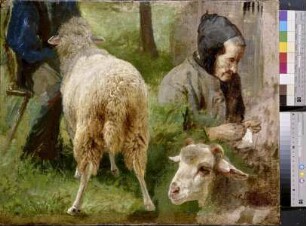 Schafe, Bauer, Bäuerin
