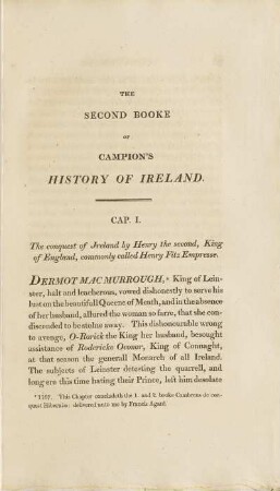Cap. I. The conquest of Ireland bey Henry the second, ...
