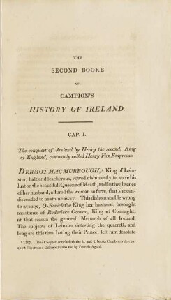 Cap. I. The conquest of Ireland bey Henry the second, ...