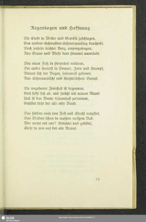 Regenbogen und Hoffnung