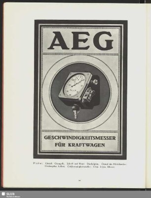 AEG Geschwindigkeitsmesser für Kraftwagen