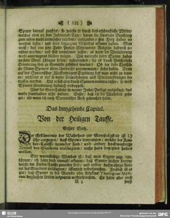 Das dreyzehende Capitel. Von der Heiligen Tauffe