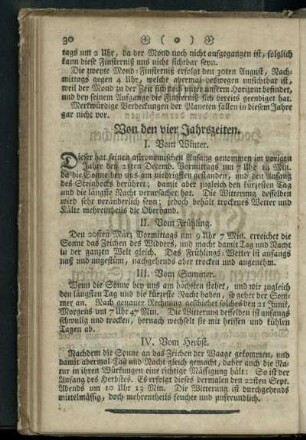 Von den vier Jahrszeiten