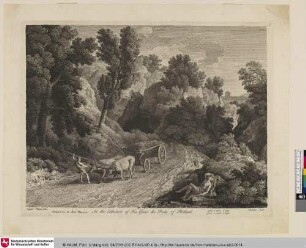 [Landschaft mit Viehtreiber und Transportkarren]