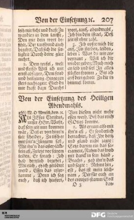 Von der Einsetzung des Heiligen Abendmahls.