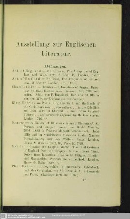 Ausstellung zur Englischen Literatur