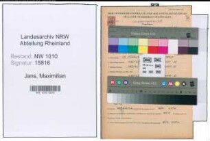 Entnazifizierung Maximilian Jans , geb. 12.02.1906 (Werkmeister)
