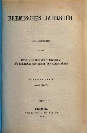 Bremisches Jahrbuch. 4, 4. 1869