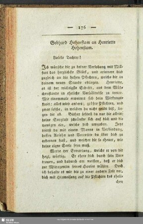 Gebhard Hohenstam an Henriette Hohenstam