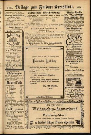 Zweite Ausgabe vom Samstag, den 24. November 1894.