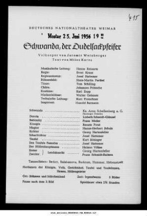 Schwanda, der Dudelsackpfeifer
