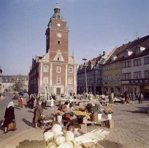 Gotha. Der obere Hauptmarkt mit Rathaus