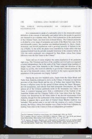 The Early Development Of Crimean Tatar Nationality