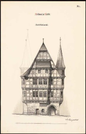 Rathaus, Alsfeld: Nördliche Giebelansicht 1:50
