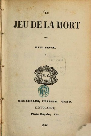 Le jeu de la mort : Par Paul Féval, 5