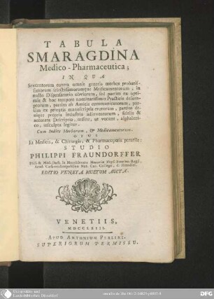 Tabula smaragdina medico-pharmaceutica