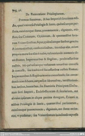 De Revocatione Privilegiorum [Cap. XIII.]