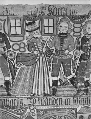 Wandbehang aus Halland (Bonad) mit biblischen Szenen — Hochzeit zu Kana