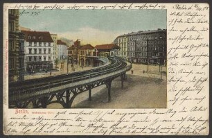 Ansichtskarte Blick auf die Hochbahn am Schlesischen Tor
