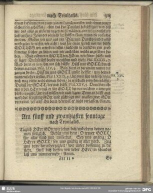Am fünff und zwantzigsten sonntage nach Trinitatis