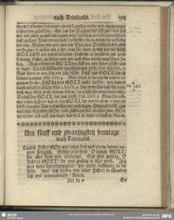 Am fünff und zwantzigsten sonntage nach Trinitatis