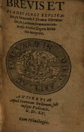 Brevis Et Pia Decalogi Explicatio