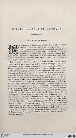 3. Pér. 3.1890: Le château de Laeken : correspondance de Belgique