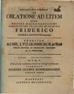 De oblatione ad litem