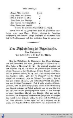 Das Bischofskreuz bei Betzenhausen. Eine Entgegnung.