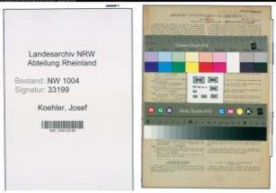 Entnazifizierung Josef Koehler , geb. 18.09.1892 (Schlosser)