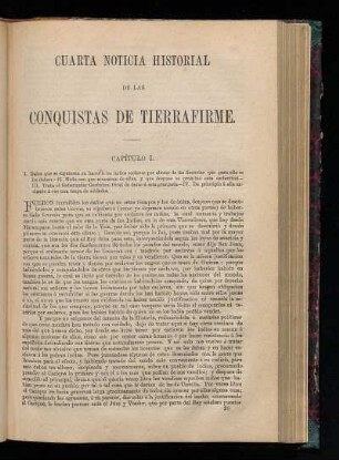 Cuarta noticia historial de las conquistas de Tierra Firme.