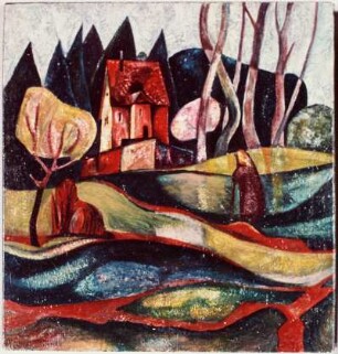 Das einsame Haus, Gemälde von Christian Herold (Maler aus Radeberg)