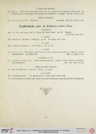 Kupferstiche usw. in Rahmen unter Glas (Nr. 558-565)