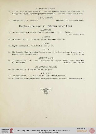Kupferstiche usw. in Rahmen unter Glas (Nr. 558-565)