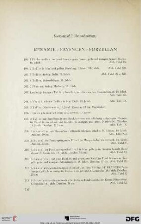 Keramik / Fayencen /Porzellan (Nr. 198-365)