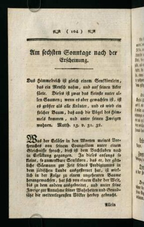 104-120, Am sechsten Sonntage nach der Erscheinung.