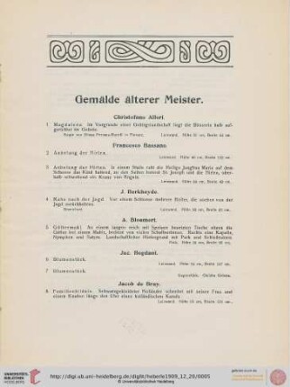 Gemälde älterer Meister (Nr. 1-129)