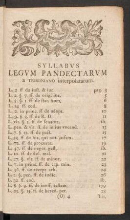 Syllabus Legum Pandectarum a Triboniano interpolatarum