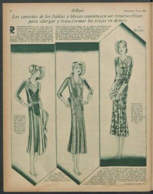 Los canesúes de las faldas y blusas constituyen un recurso eficaz para largar y transformar los trajes en desuso