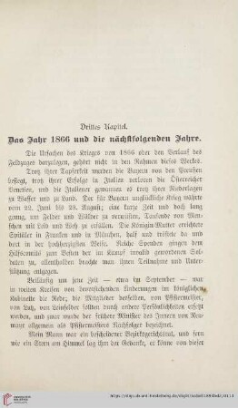 Drittes Kapitel: Das Jahr 1866 und die nächstfolgenden Jahre