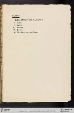 Julia Margaret Cameron [list of plates]