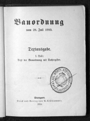 Teil I: Gesetzestext