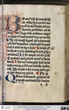 Beatus vir qui non abiit in consilio ipsorum...