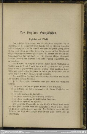 Der Satz des Französischen