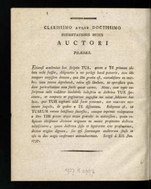 Clarissimo Atque Doctissimo Dissertationis ...